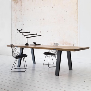 金悅瑪*北歐會議桌實木辦公桌簡約現代設計師長條桌椅個性創意洽談工作臺