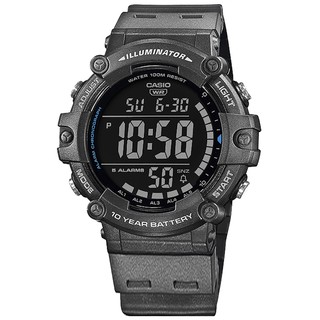 CASIO / 卡西歐 運動 計時 防水 電子 橡膠手錶 灰色 / AE-1500WH-8B / 50mm
