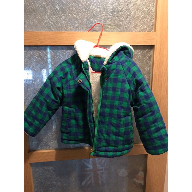 綠格紋 鋪棉外套（10號）