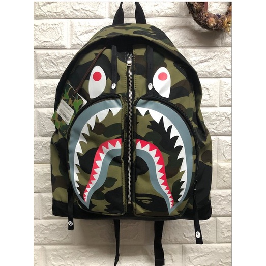 【就是愛買正品】快速出貨【現貨】 新款 BAPE Khaki 1st Camo Shark  Backpack 後背包