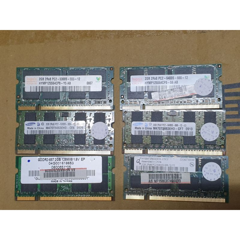 筆電用各大廠牌 DDR2  667 800 2GB 記憶體．檢測OK個人保固一個月