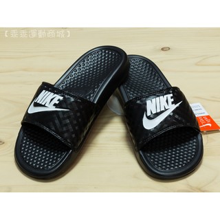 NIKE WMNS BENASSI JDI 女 限量潮流 黑白拖格紋 運動拖鞋 343881-011 (2815)