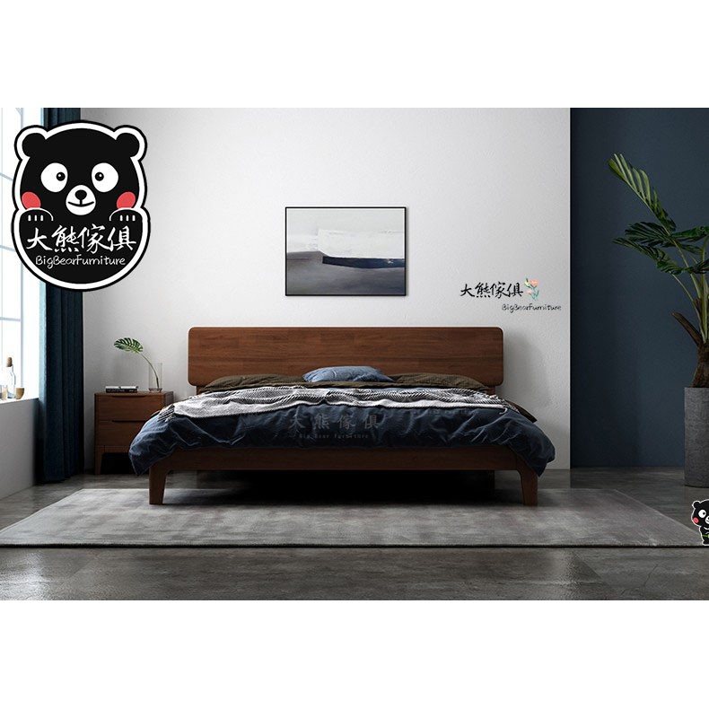 【大熊傢俱】MT901 北歐床架 簡約 實木床 五尺 鄉村風床架 現代 雙人床 日式床 設計款 另售 床頭櫃 化妝台
