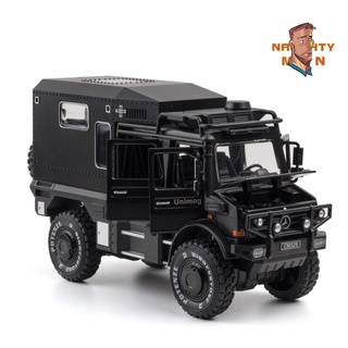 NAU-MAN 1:28賓士烏尼莫克unimog車模攀爬者越野巨獸房車合金汽車模型聲光回力玩具