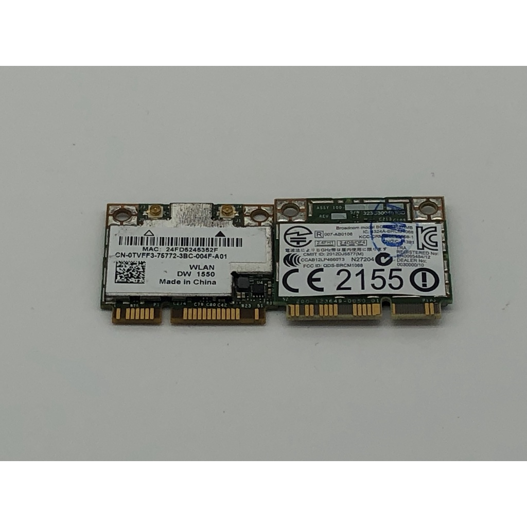 BCM94352HMB(AW-CE123H)Mini Pci-e 雙頻5G 11AC 無線網卡/黑蘋果 含稅