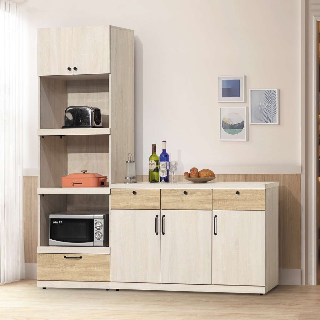 白鋼刷2尺電器櫃(雙色) 白鋼刷4尺餐櫃(雙色) YD米恩居家生活