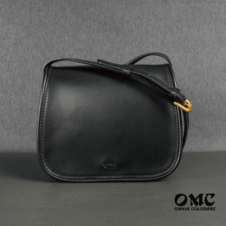 【OMC】義大利植鞣革馬鞍包-小款(黑色)