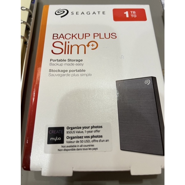 聯強貨 Seagate Backup Plus Slim 2.5吋外接行動硬碟-1TB (STHN1000405)