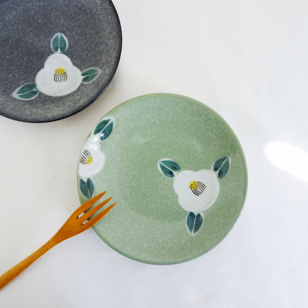 日本白花圓盤 點心盤 小菜盤 陶瓷盤 瓷器盤 甜點盤 碟 蛋糕盤 烤盤 麻糬盤 小圓盤 裝飾盤 日式盤