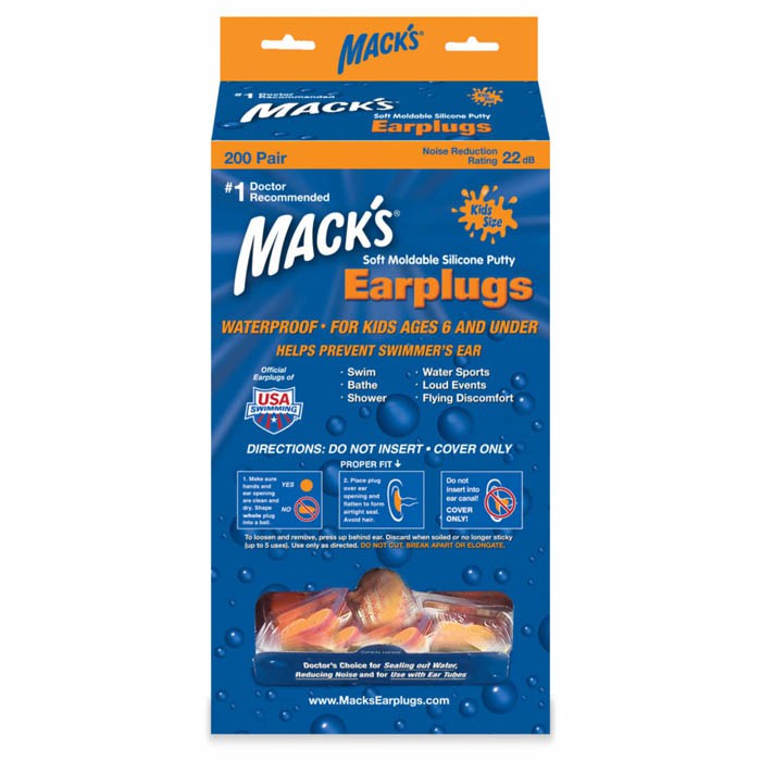 【附發票】美國 Mack's 兒童矽膠耳塞 200副裝 每副耳塞獨立包裝