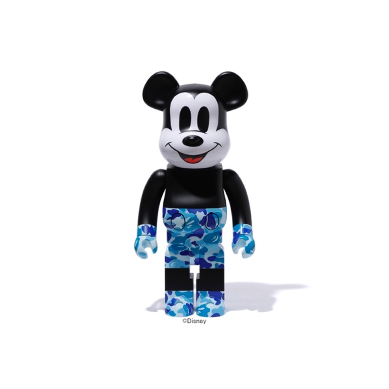 BAPE X MICKEY 90TH X MEDICOM TOY BE@RBRICK 1000% 藍迷彩 米奇 90週年