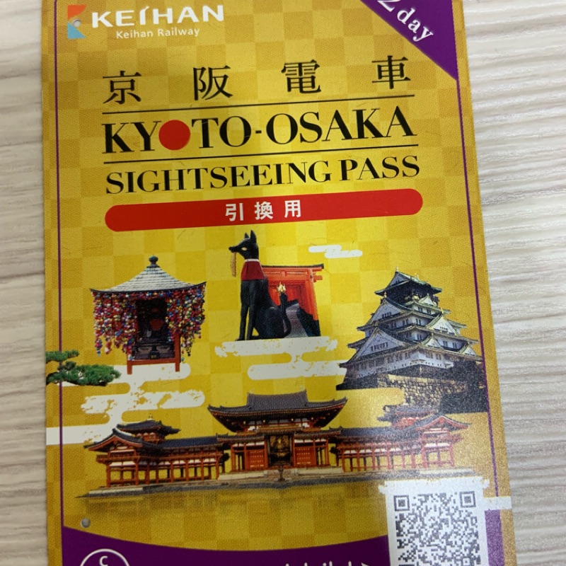 京阪電車一日券2張（使用期限：2020-04-30）大阪-京都 票券