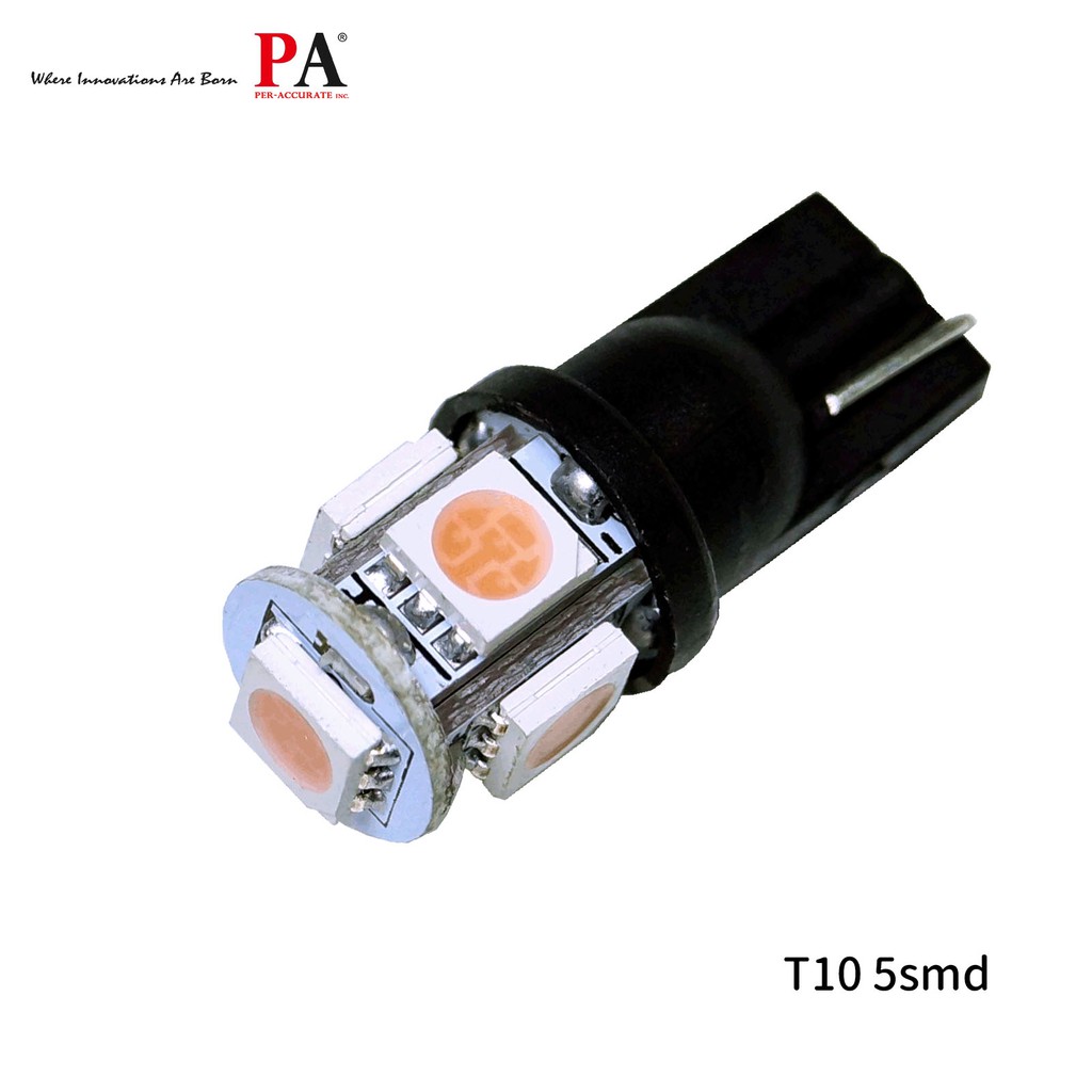 【PA LED】T10 5晶 小燈 方向燈 儀表燈 定位燈 室內燈 牌照燈 LED 耐熱底座 藍光 紅光 白光 綠光