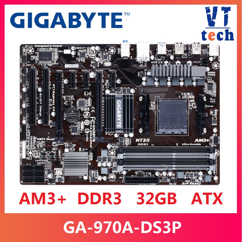 技嘉 GA-970A-DS3P /D3/DS3 台式機主板 970 插座 AM3+ DDR3 32G 適用於 FX/Ph