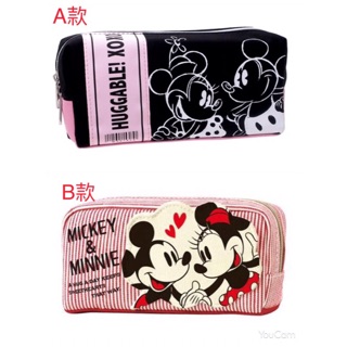 686愛代購 日本代購 迪士尼 正版授權 米奇 米妮 帆布 刺繡 筆袋 化妝包 收納袋 收納包