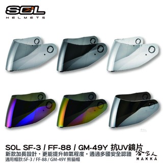 SOL SF-3 FF-88 GM-49Y 大鏡片 透明鏡片 暗色 電鍍鏡片 電鍍藍 電鍍銀 專用鏡片 抗UV 哈家人