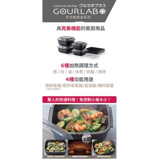 GOURLAB Plus 烹調盒 二件組 附食譜 微波盒 加熱盒 黑/白/橘 微波蒸煮保鮮盒 SGR A*