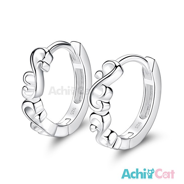 AchiCat．925純銀耳環．唯美奢華．愛心．易扣耳環．GS7105
