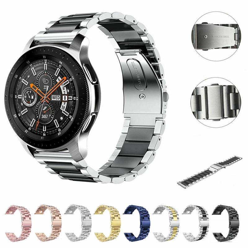 【SPG】20/22mm通用快拆錶帶 米動青春版手錶ticwatch二代 華米GTR替換 三星S2/3三珠不鏽鋼金屬間色