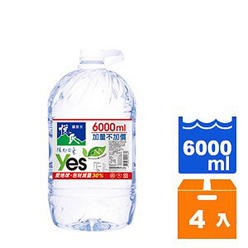 悅氏礦泉水6000ml (2入)x2箱【康鄰超市】