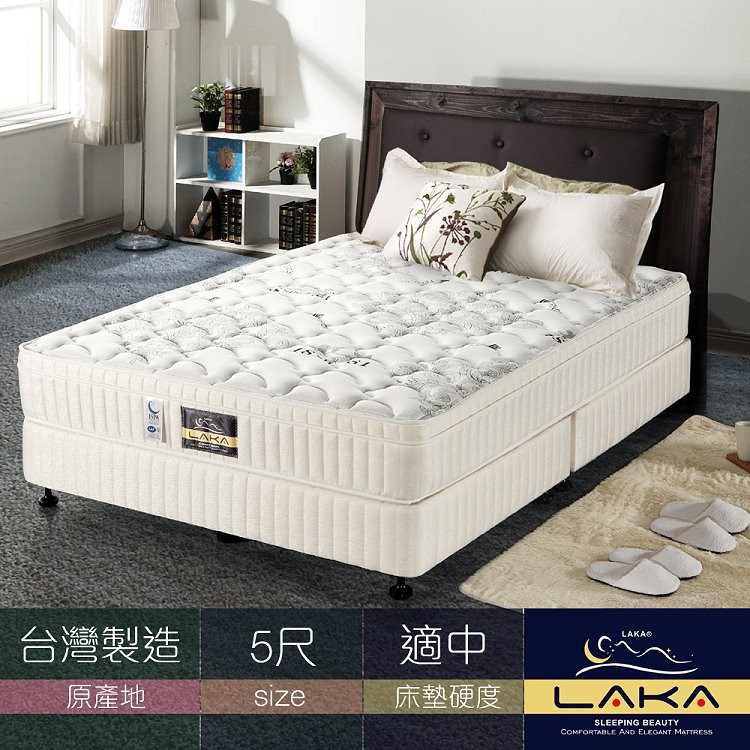 【LAKA】天絲棉+竹碳紗三線蜂巢式獨立筒乳膠床墊-雙人5尺