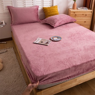 簡約素色法蘭絨床包組 單人床包 雙人床包 雙面絨珊瑚絨加厚防滑固定床罩 床墊套 床包 枕頭套 床墊 保護罩 囍樂家居