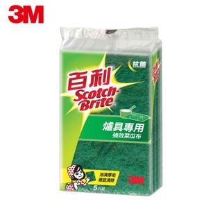 3M 96S-5M 百利抗菌升級爐具專用菜瓜布-小綠 5入