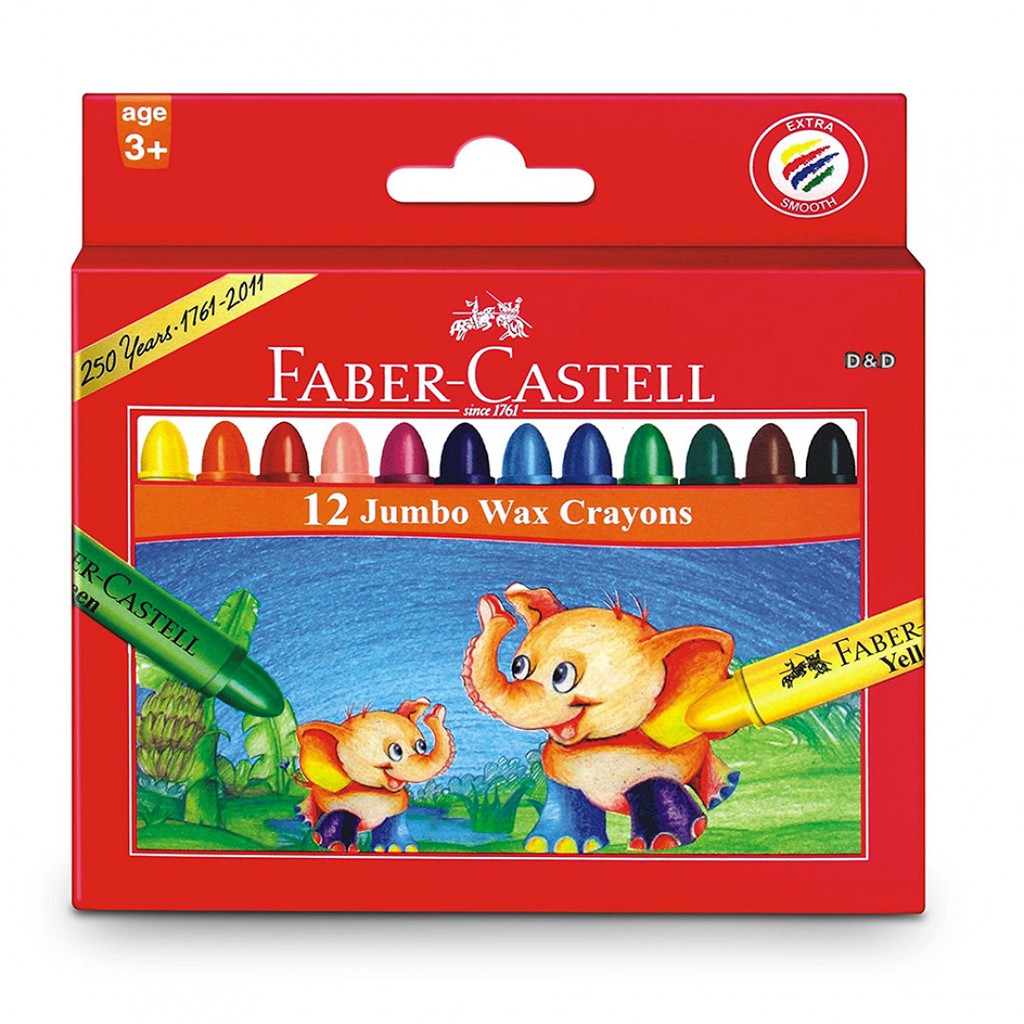 Faber - Castell 輝柏  大象粗芯蜂蠟筆 12 色