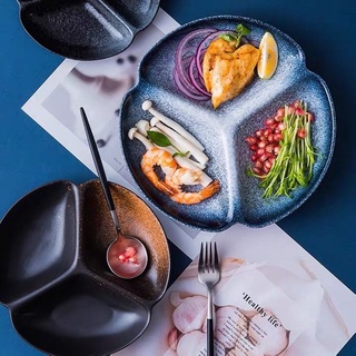 日式餐盤 陶瓷分格盤子 分隔餐具 創意碟子 菜盤 211餐盤 一人食分隔盤 定量盤 兒童餐盤 四格【川島小屋】