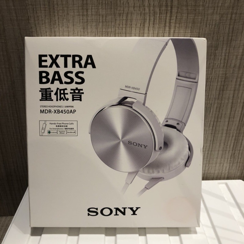 ｜現貨｜全新似SONY EXTRA BASS MDR-XB450AP全罩式/頭戴式有線耳機-白