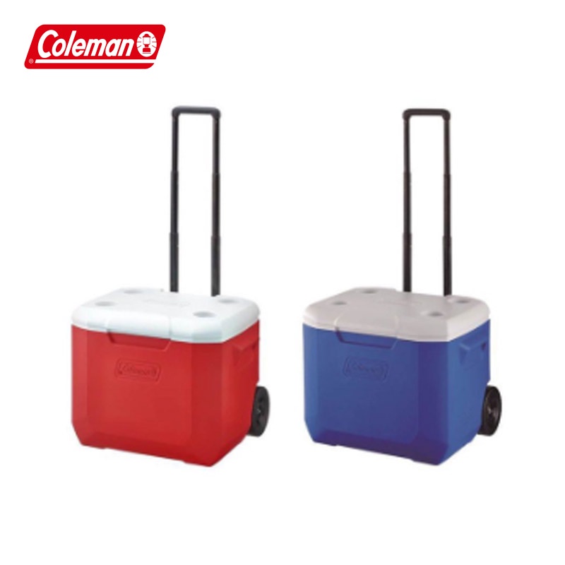 【Coleman】56L 拖輪冰箱 冰桶 美利紅 海洋藍 CM-27863 CM-27864