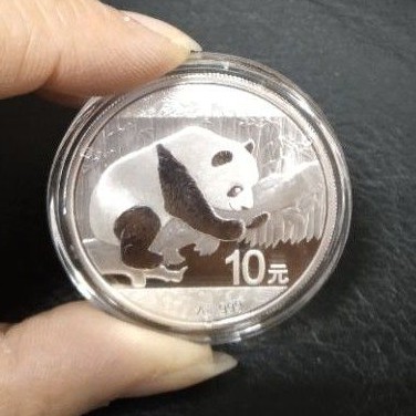 中國大陸 2016年 熊貓純銀幣 30g 一盎司純銀999  全新UNC=保真  超可愛