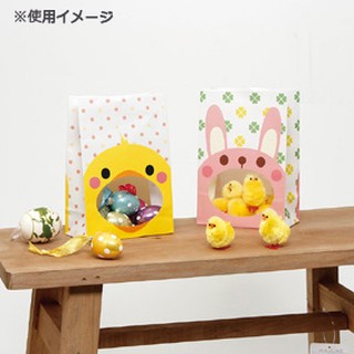 ☆╮Jessice 雜貨小鋪╭☆日本進口 粉紅兔 橢圓型 開窗 立體 角底袋 食品 包裝紙袋 每款50入