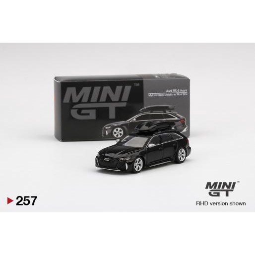 [玩三工作室] 送專用膠盒 MINI GT #257 Audi RS6 Avant 黑 車頂行李箱 左駕 1/64