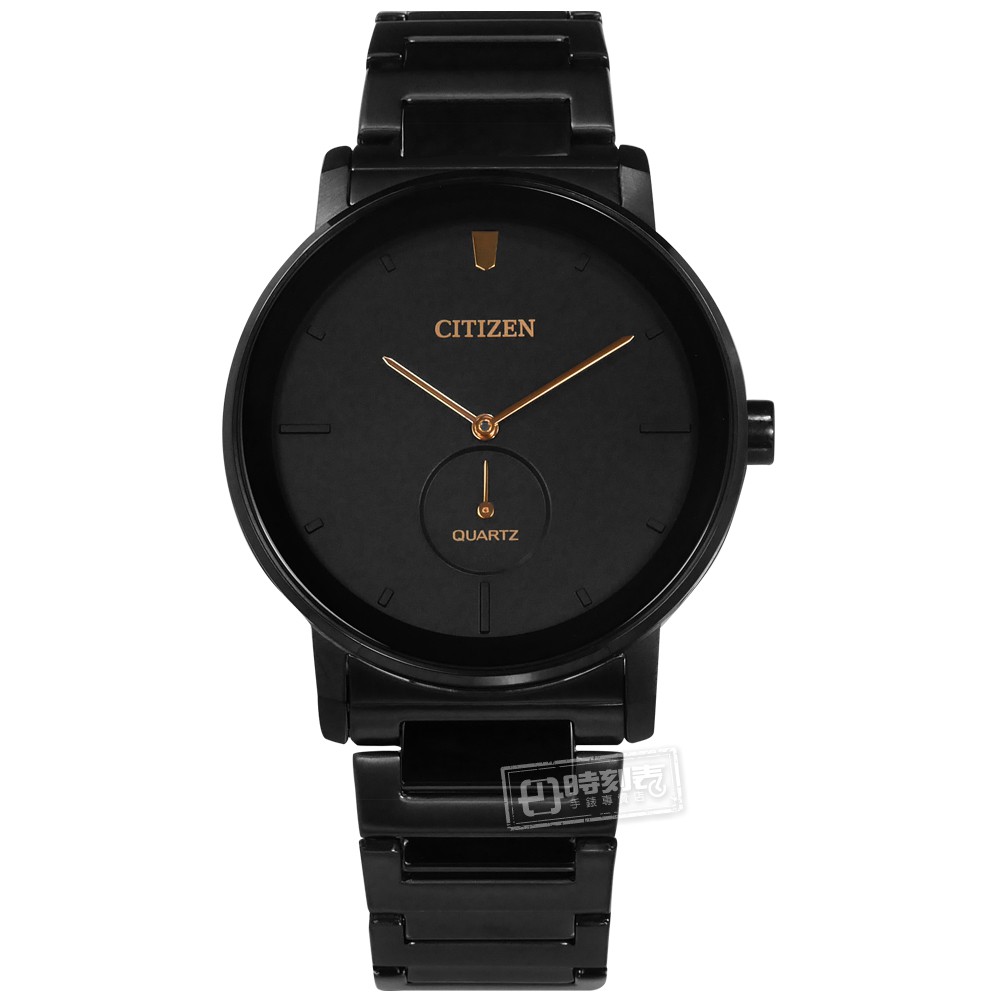 CITIZEN /  簡約時尚 礦石強化玻璃 日本機芯 不鏽鋼手錶 鍍黑 / BE9187-53E / 42mm