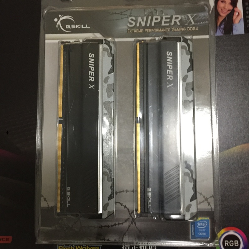 G.Skill芝奇 SniperX狙擊者 DDR4 8Gx2 3600記憶體