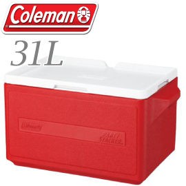 【Coleman 美國 31L 置物型冰桶 紅】行動冰箱/保冷冰箱/拉桿式行動冰箱CM-1329JM000/悠遊山水