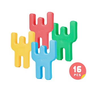 WOOHOO PIGGYBACKS Q比人軟積木建構片(16pcs)兒童玩具 益智積木 兒童禮物《愛寶貝》