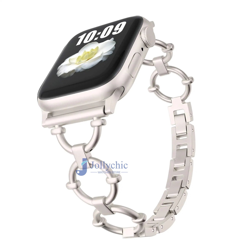 適用於 Apple Watch 8 Ultra 49Mm 金屬手鍊珠寶鏈錶帶, 適用於 iwatch 系列 7 6 SE