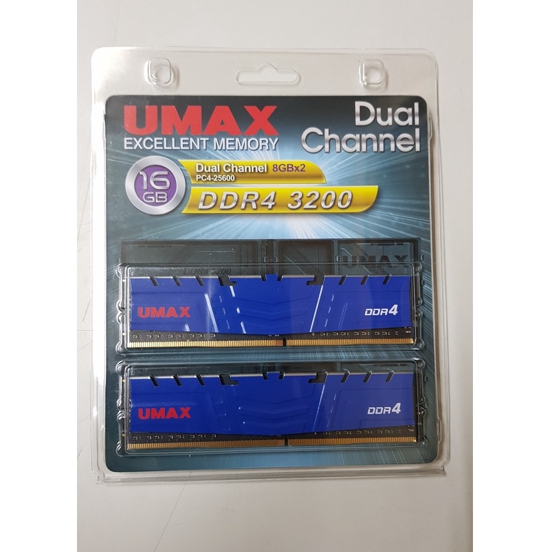 UMAX 力晶 8GBx2 16G DDR4 3200 雙通道/散熱片 1024x8 CL16 1.35V 桌上型記憶體