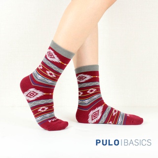 PULO-暖纖淨圖紋發熱保暖襪(M)美麗諾羊毛 | 除臭抗菌發熱襪 | 極暖 |發熱保暖襪 |羊毛襪|冬天日韓旅行穿搭