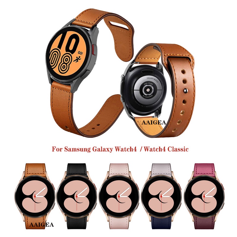 20mm真皮錶帶 適用於 三星Samsung Galaxy Watch 4 Watch5 Watch6/Active 2