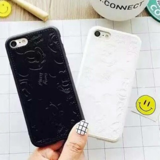 ↪現貨↩🍎蘋果 iphone6s iPhone7簡約皮質卡通米奇頭手機質感硬殼 送禮自用手機殼手機套保護殼/軟殼