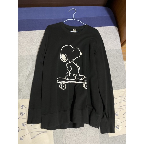 UNIQLO KAWS X PEANUTS Snoopy 黑色長袖 衛衣 史努比