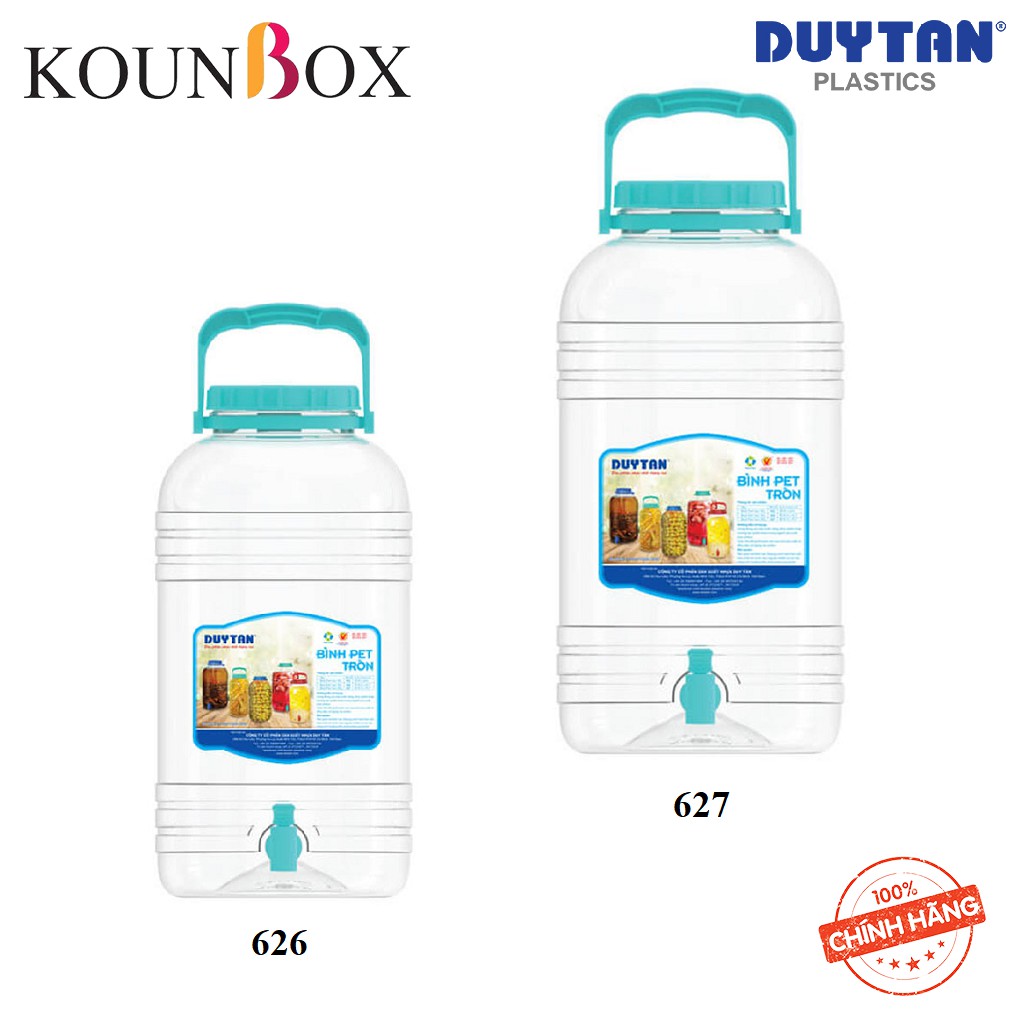 用於飲用水的圓形 PET 瓶 10 升、15 升、20 升(帶水龍頭)- 承重高達 60 度的 Kounbox