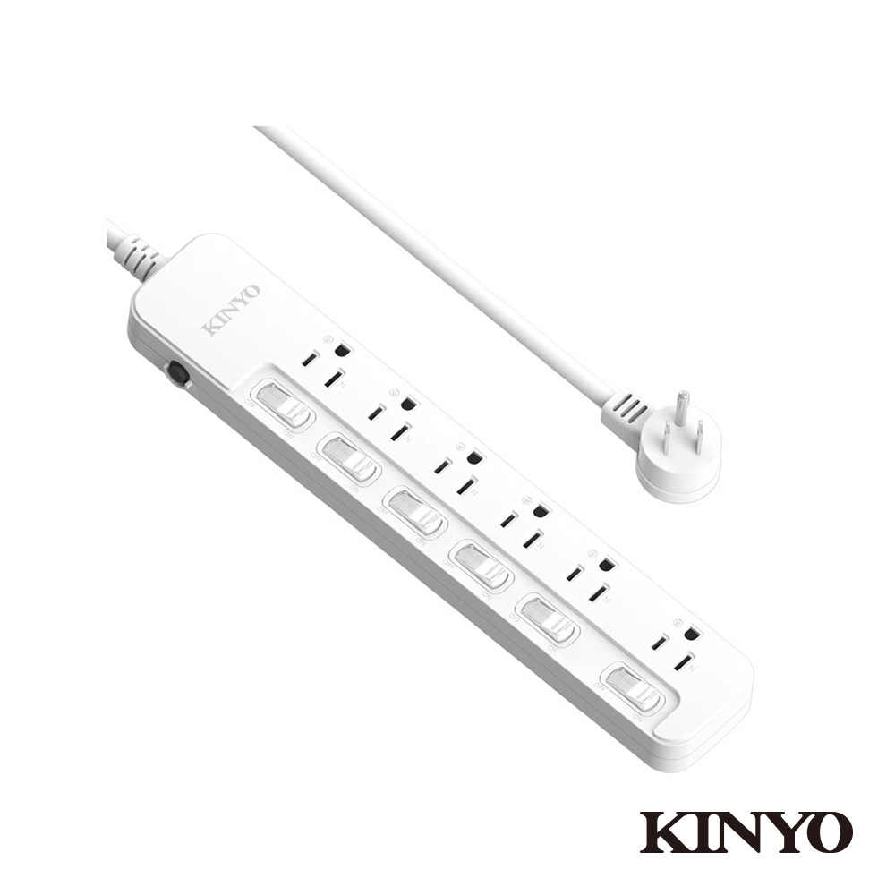 KINYO 6開6插安全 延長線 (NSD-366) MIT台灣製造  原廠保固 新安規BSMI 過載自動斷電