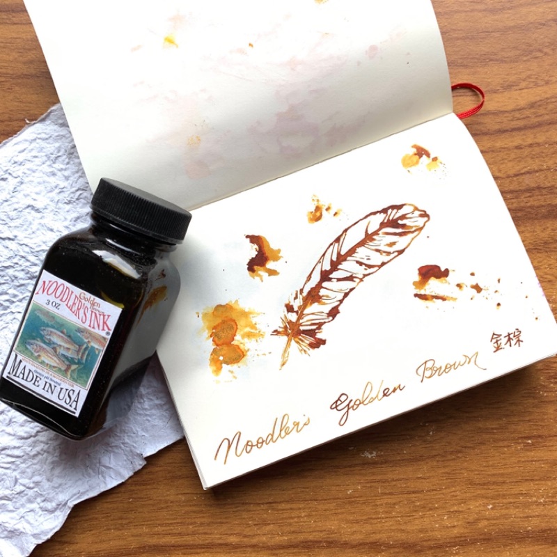 美國鯰魚 NOODLER'S 金棕 Golden Brown 鋼筆墨水 3OZ