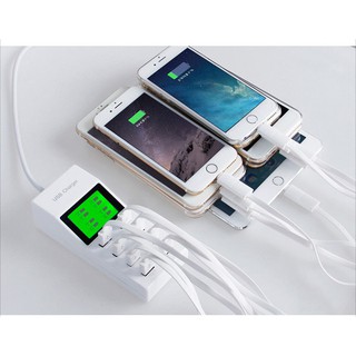 💥8孔 USB充電 電子螢幕 電量顯示 IPHONE安卓充電 8孔充電 智能自動識別 充電器 充電 蘋果 充電頭