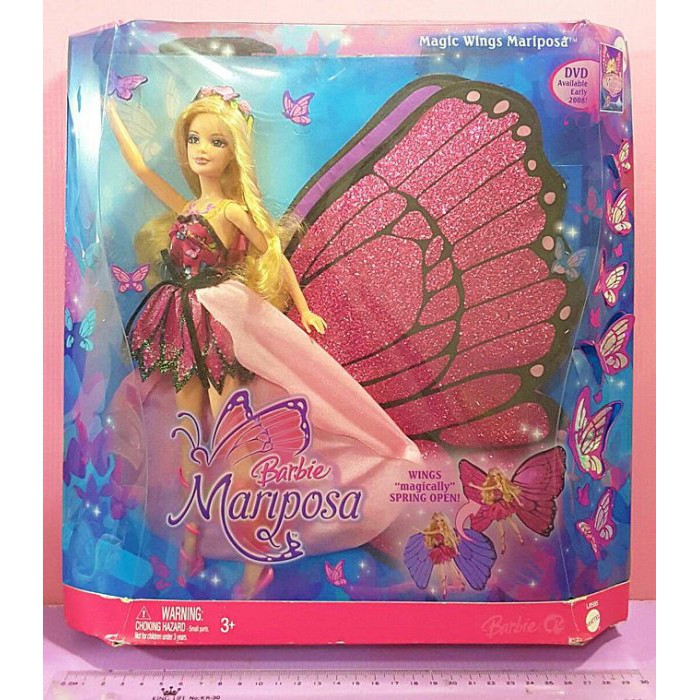 【Mika】芭比娃娃 Mariposa 蝴蝶仙子＆王子（不拆賣，二隻一組價，盒損）Barbie