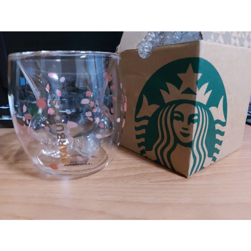 【星巴克 STARBUCK】 櫻花貓爪杯 可愛貓爪 玻璃杯 雙層玻璃 隔熱 貓爪杯 熱門櫻花款